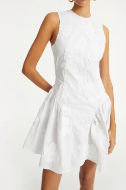 Mini Dresses|Dresses-ROTATE Birger Christensen Poplin Mini Dress Bright White Bright White color