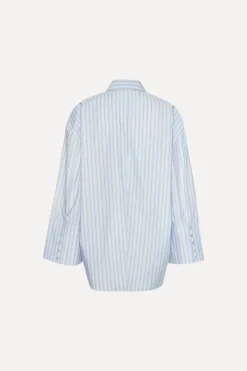 Tops-ROTATE Birger Christensen Poplin Oversized Shirt Blue Hydrangea (Blue) Comb. color