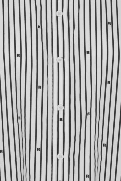 Tops-ROTATE Birger Christensen Poplin Oversized Shirt Striped Black 1000 Black Comb. color