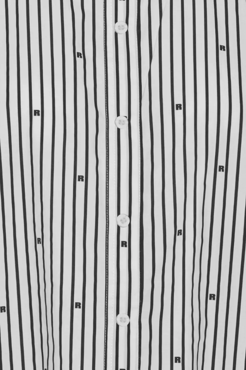 Tops-ROTATE Birger Christensen Poplin Oversized Shirt Striped Black 1000 Black Comb. color