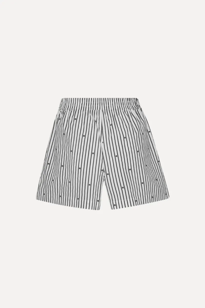Skirts-ROTATE Birger Christensen Poplin Shorts Striped Black 1000 Black Comb. color