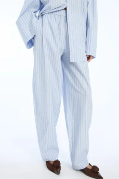 Pants-ROTATE Birger Christensen Poplin Tapered Pants Blue Hydrangea (Blue) Comb. color