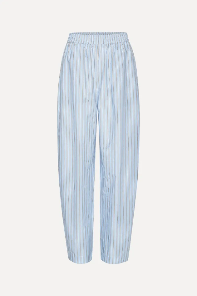 Pants-ROTATE Birger Christensen Poplin Tapered Pants Blue Hydrangea (Blue) Comb. color