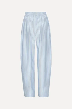 Pants-ROTATE Birger Christensen Poplin Tapered Pants Blue Hydrangea (Blue) Comb. color