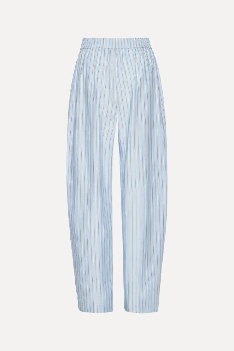 Pants-ROTATE Birger Christensen Poplin Tapered Pants Blue Hydrangea (Blue) Comb. color
