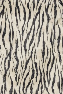 Skirts-ROTATE Birger Christensen Printed Faux Fur Skirt Black Print Egret Comb. color