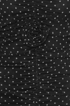 Mini Dresses|Dresses-ROTATE Birger Christensen Printed Long-sleeve Dress Black 1000 Black Comb. color