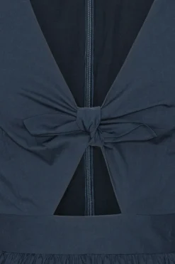 Tops-ROTATE Birger Christensen Puff Sleeve Bubble Top Dark Blue Navy Blazer color