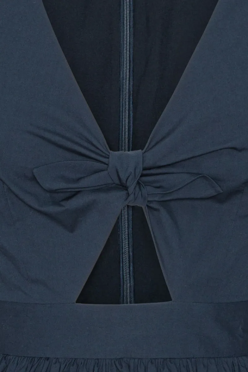 Tops-ROTATE Birger Christensen Puff Sleeve Bubble Top Dark Blue Navy Blazer color