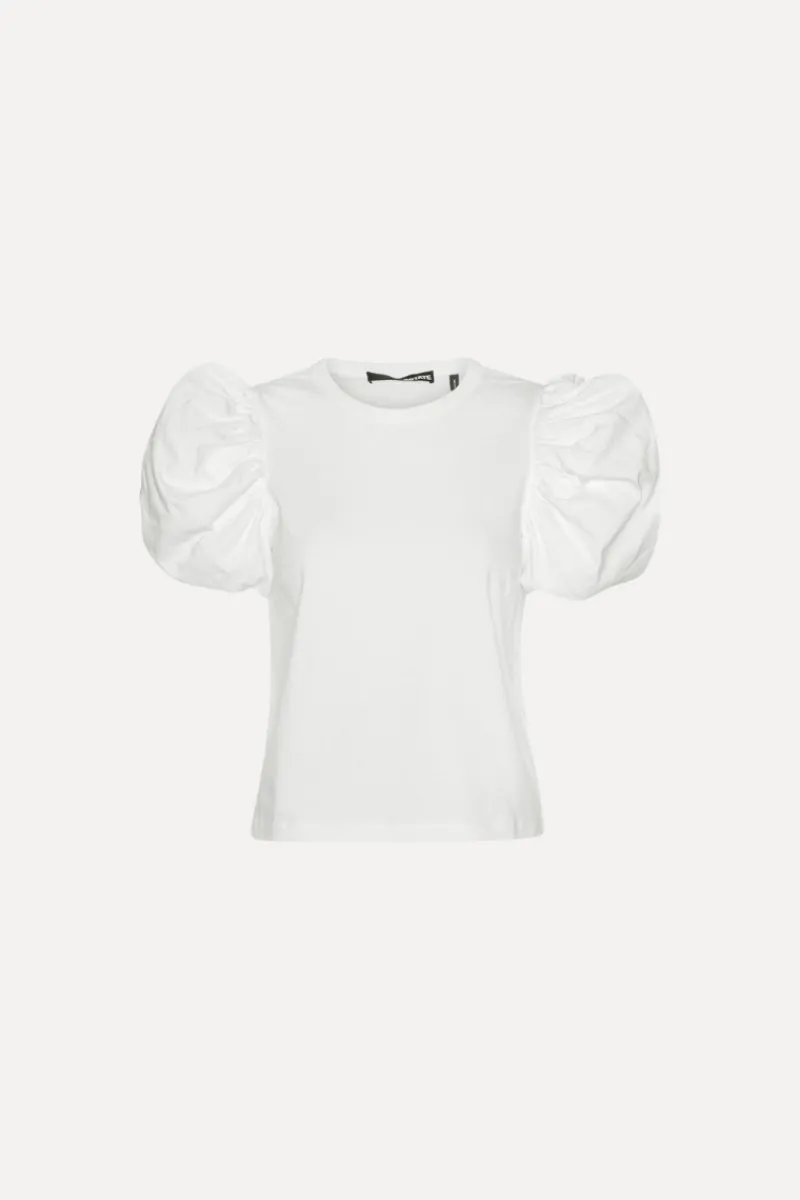 Tops-ROTATE Birger Christensen Puff Sleeve T-shirt Bright White Bright White color
