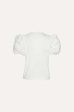 Tops-ROTATE Birger Christensen Puff Sleeve T-shirt Bright White Bright White color