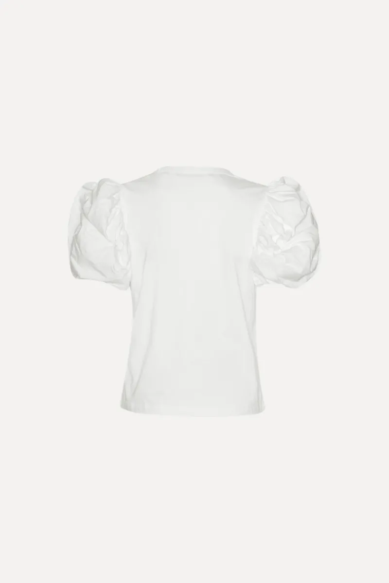 Tops-ROTATE Birger Christensen Puff Sleeve T-shirt Bright White Bright White color