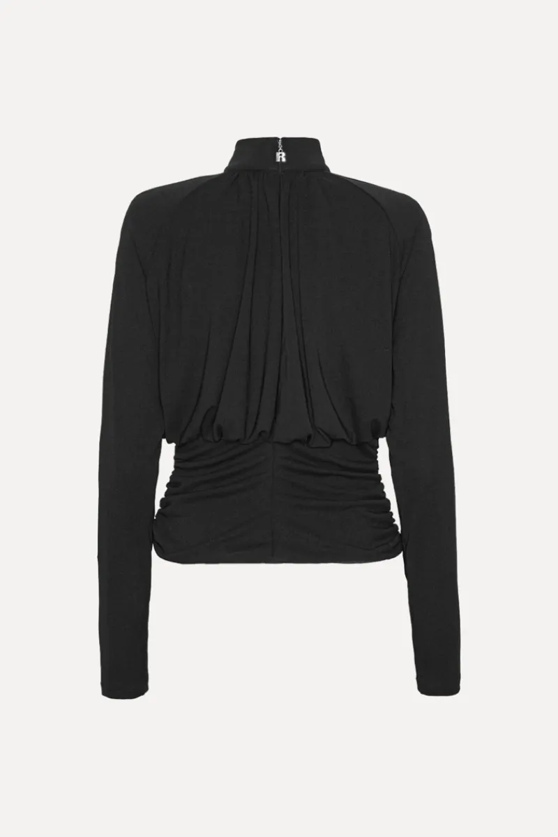 Tops-ROTATE Birger Christensen Ruched Ls Top Black Black color