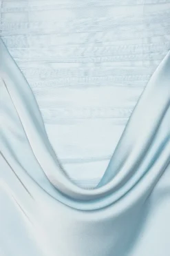 Maxi Dress|Dresses-ROTATE Birger Christensen Ruched Maxi Dress Light Blue Plein Air color