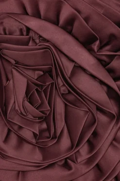 Skirts-ROTATE Birger Christensen Satin Big Flower Skirt Burgundy Zinfandelcolor
