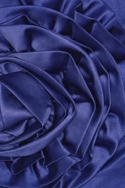 Skirts-ROTATE Birger Christensen Satin Big Flower Skirt Dark Blue Mazarine Blue color