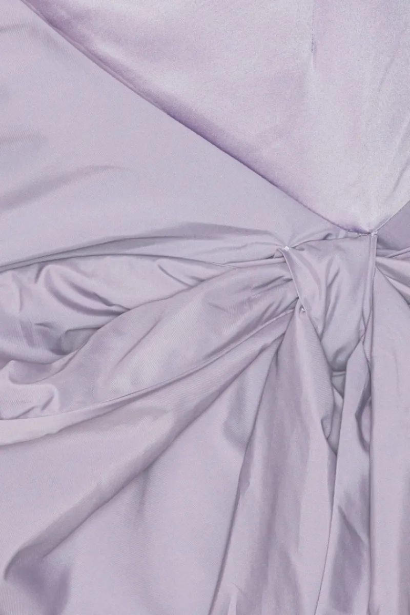 Dresses|Mini Dresses-ROTATE Birger Christensen Satin Bow Dress Purple Lavender Aura color