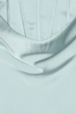 Maxi Dress|Dresses-ROTATE Birger Christensen Satin Corset Maxi Dress Light Blue Plein Air color