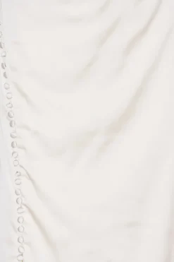 Bridal|Maxi Dress-ROTATE Birger Christensen Satin Draped Dress White Egret color