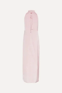 Maxi Dress|Dresses-ROTATE Birger Christensen Satin Halterneck Dress Pink Potpourri color