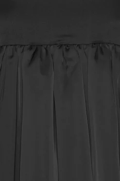 Mini Dresses|Dresses-ROTATE Birger Christensen Satin Ls Bubble Dress Black Black color