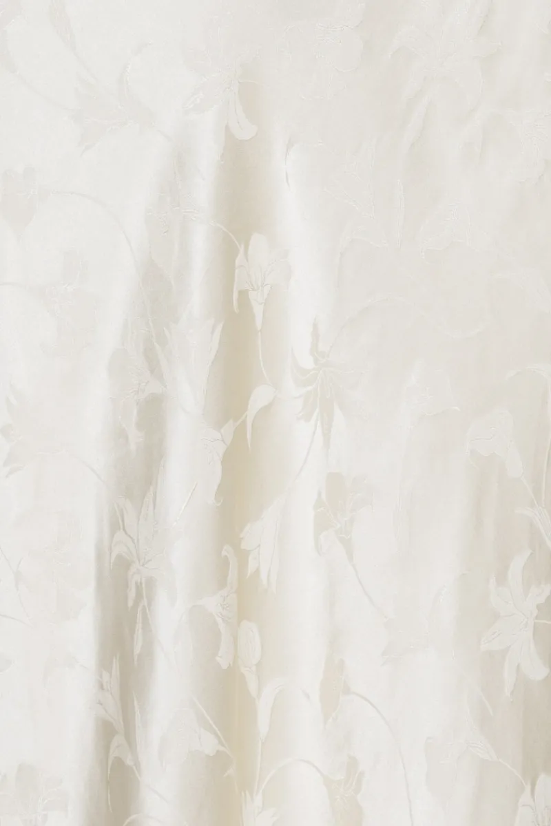 Bridal|Dresses-ROTATE Birger Christensen Satin Midi Dress White Egret Comb. color