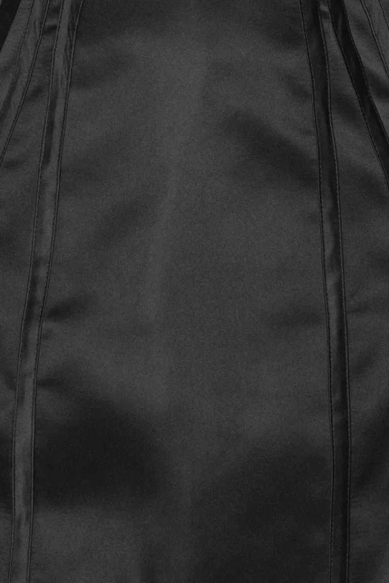 Mini Dresses|Dresses-ROTATE Birger Christensen Satin Mini Dress Black Black color