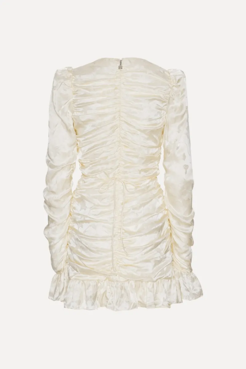 Bridal|Mini Dresses-ROTATE Birger Christensen Satin Mini Dress White Egret Comb. color