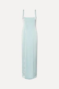 Maxi Dress|Dresses-ROTATE Birger Christensen Satin Strap Maxi Dress Light Blue Plein Air color