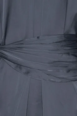 Mini Dresses|Dresses-ROTATE Birger Christensen Satin Strap Tie Dress Dark Blue Graphite color