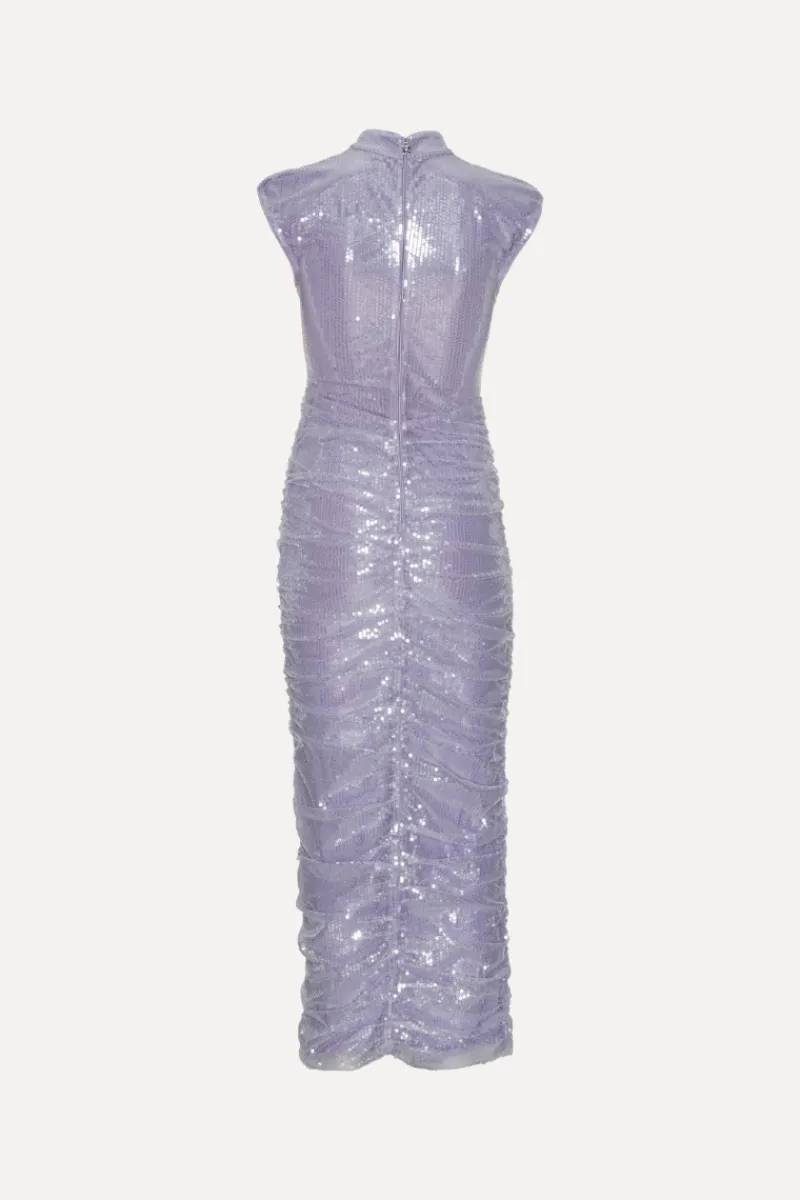 Sequins|Midi Dresses-ROTATE Birger Christensen Sequin Midi Dress Purple Misty Lilac color