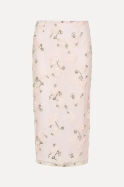 Skirts-ROTATE Birger Christensen Sequin Midi Pencil Skirt Light Pink Lilac Ash Comb. color