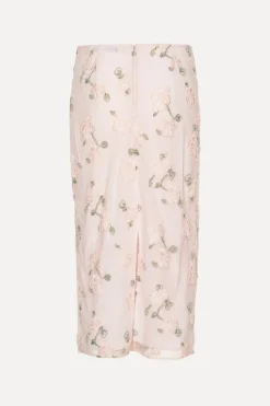 Skirts-ROTATE Birger Christensen Sequin Midi Pencil Skirt Light Pink Lilac Ash Comb. color