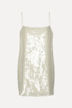 Bridal|Sequins-ROTATE Birger Christensen Sequin Mini Dress White Egret color