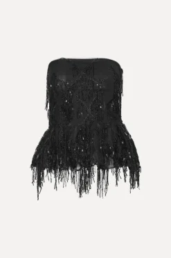 Tops-ROTATE Birger Christensen Sequins Bubble Top Black Black color