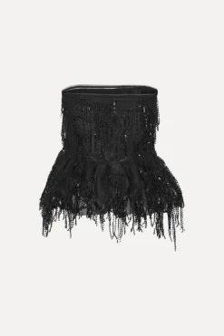 Tops-ROTATE Birger Christensen Sequins Bubble Top Black Black color