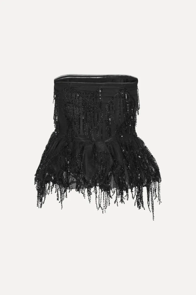 Tops-ROTATE Birger Christensen Sequins Bubble Top Black Black color