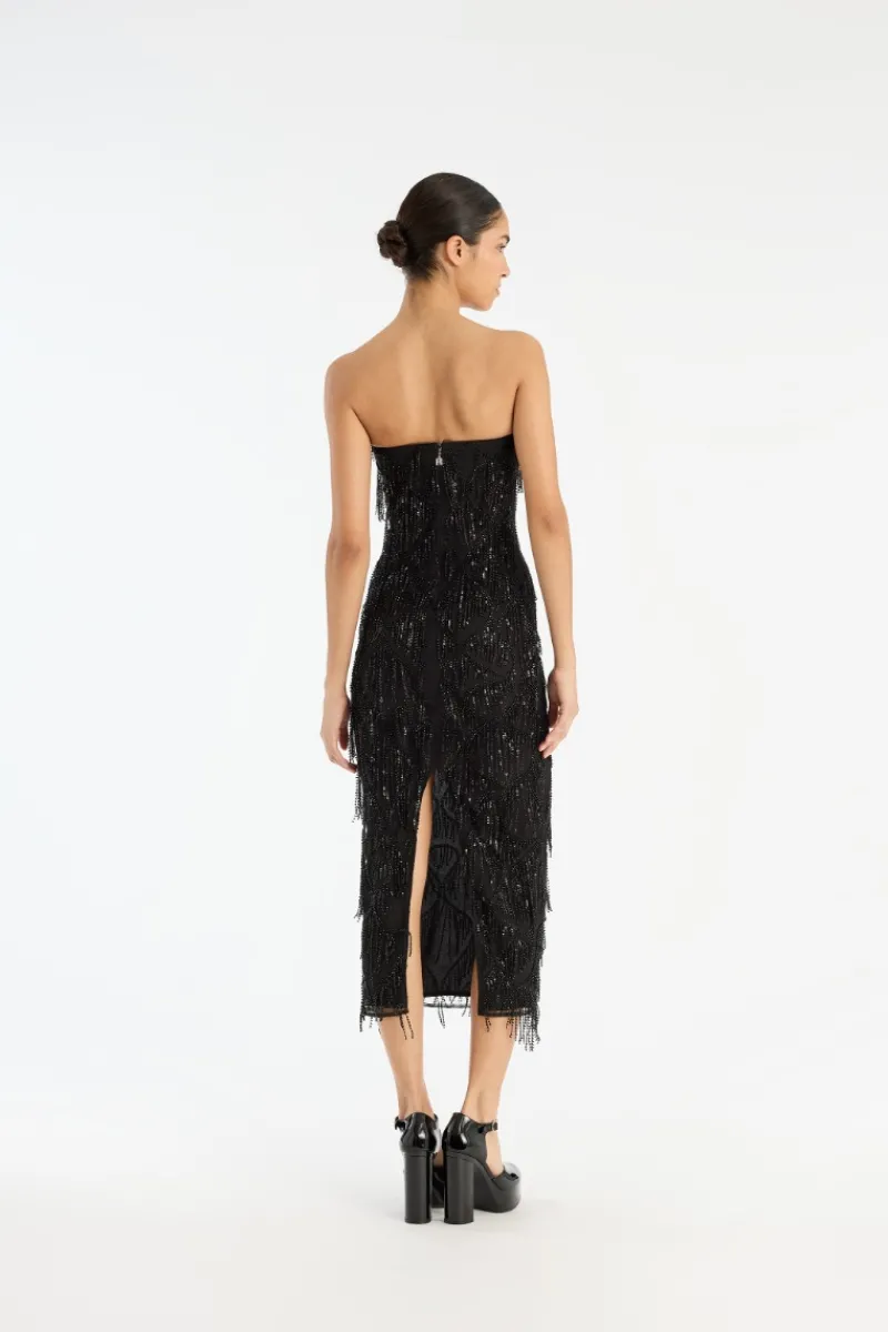 Sequins|Midi Dresses-ROTATE Birger Christensen Sequins Midi Tube Dress Black Black color