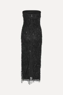 Sequins|Midi Dresses-ROTATE Birger Christensen Sequins Midi Tube Dress Black Black color