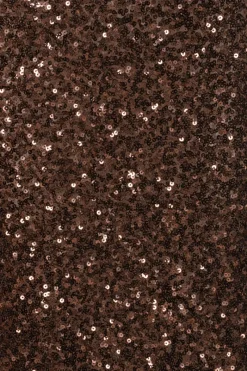 Sequins|Maxi Dress-ROTATE Birger Christensen Sequins Midi V-neck Dress Dark Brown CHICORY COFFEE color