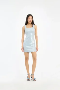 Mini Dresses|Dresses-ROTATE Birger Christensen Sequins Mini Dress Light Blue Plein Air color