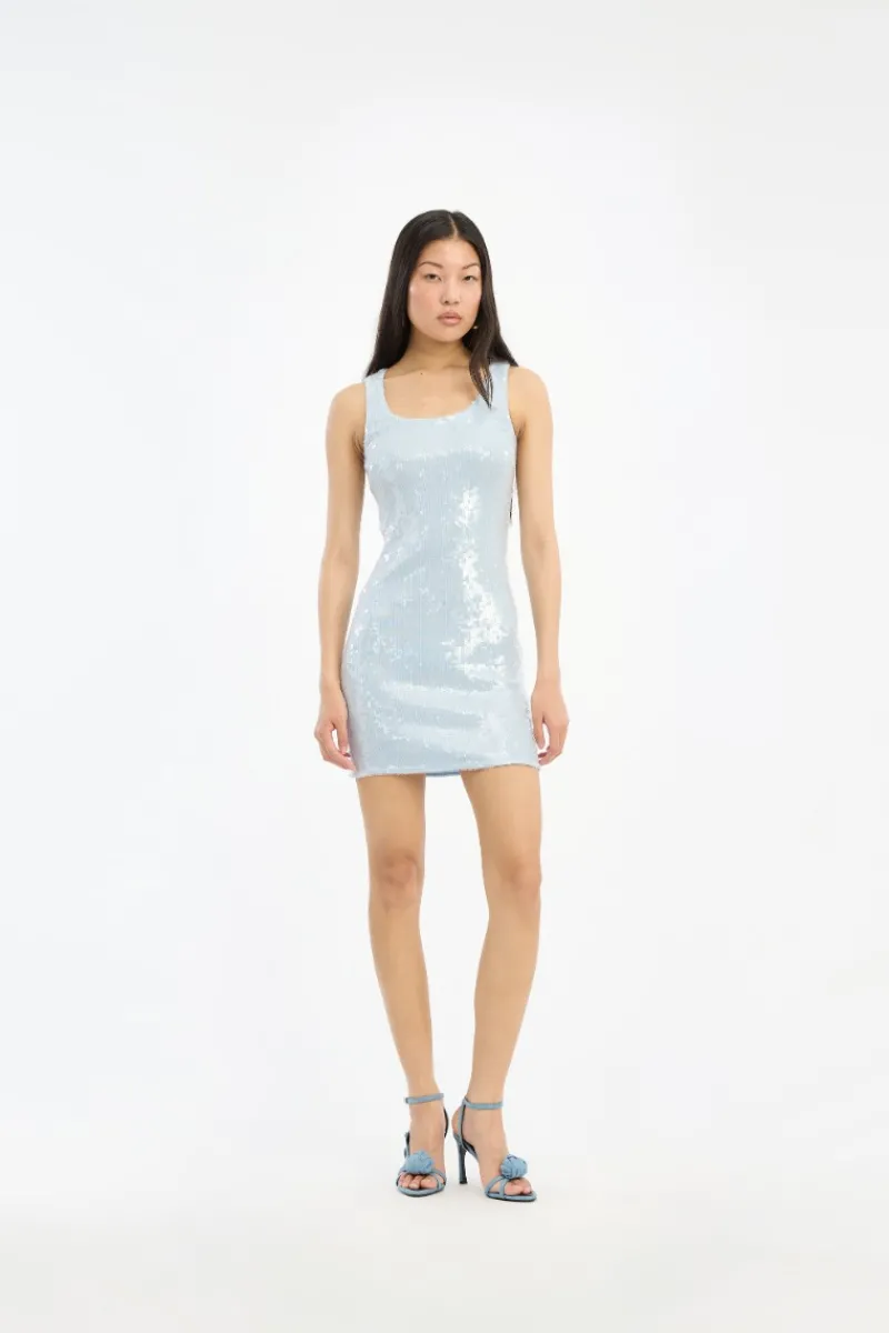 Mini Dresses|Dresses-ROTATE Birger Christensen Sequins Mini Dress Light Blue Plein Air color