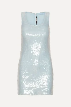 Mini Dresses|Dresses-ROTATE Birger Christensen Sequins Mini Dress Light Blue Plein Air color