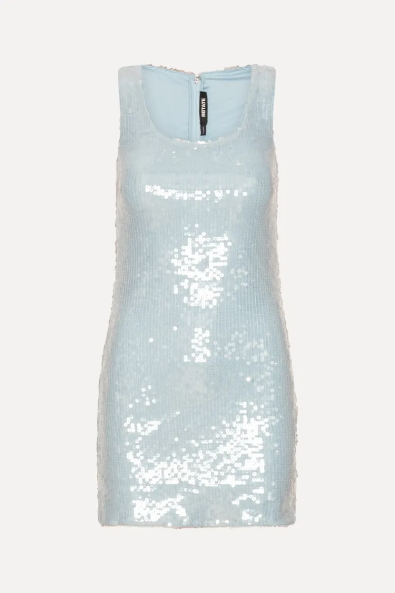 Mini Dresses|Dresses-ROTATE Birger Christensen Sequins Mini Dress Light Blue Plein Air color
