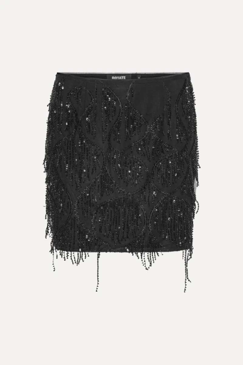 Skirts-ROTATE Birger Christensen Sequins Mini Skirt Black Black color