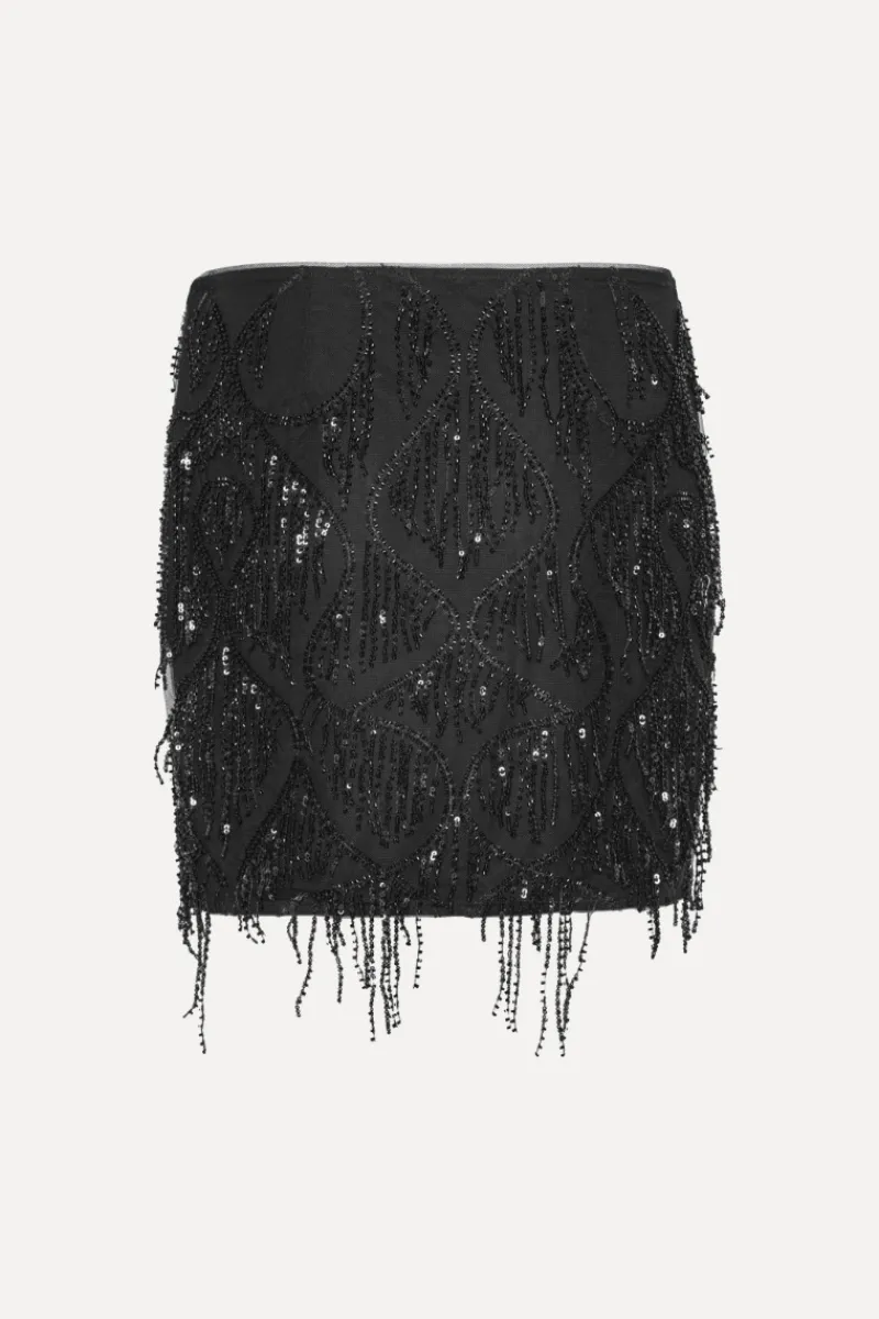 Skirts-ROTATE Birger Christensen Sequins Mini Skirt Black Black color