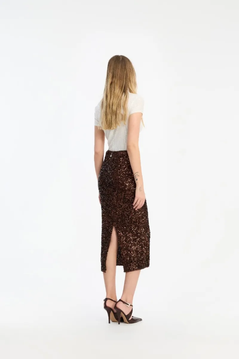 Tops-ROTATE Birger Christensen Sequins T-shirt Bright White Bright White color