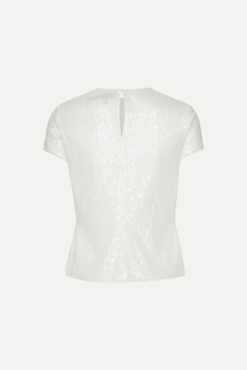 Tops-ROTATE Birger Christensen Sequins T-shirt Bright White Bright White color