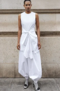 Tops|Dresses-ROTATE Birger Christensen Shirt Dress W/ Twist Bright White Bright White color