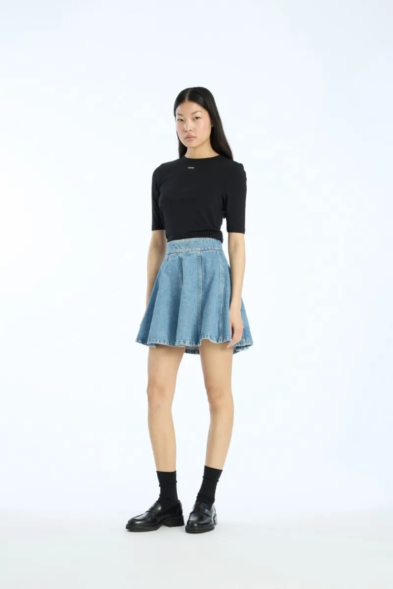 Tops-ROTATE Birger Christensen Short Sleeve T-shirt Black Black color